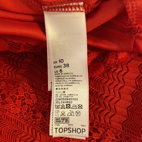 EUC Topshop Size US 6, EUR 38, UK 10, A-Line Red Dress - Picture 4 of 4